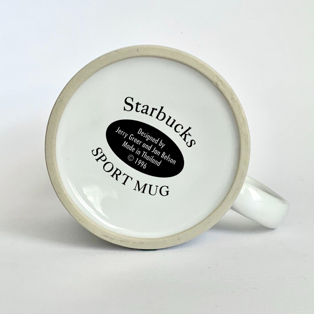 Starbucks 1996 Fore! Golf Sport Coffee Tea Mug Cup 16 oz White Green Collectible - Picture 7 of 10